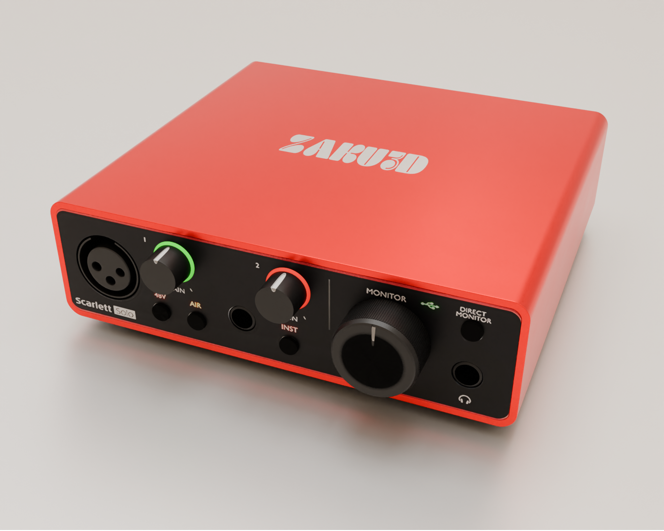3D take on the Scarlett 2i2 audio interface